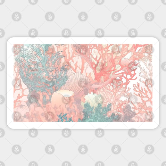 Pastel Coral Design Pattern V11 Magnet by Family journey with God